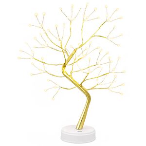 vidaXL Mini &aacute;rbol de Navidad starburst 2 uds. Dorado 12 x 50 cm Acero