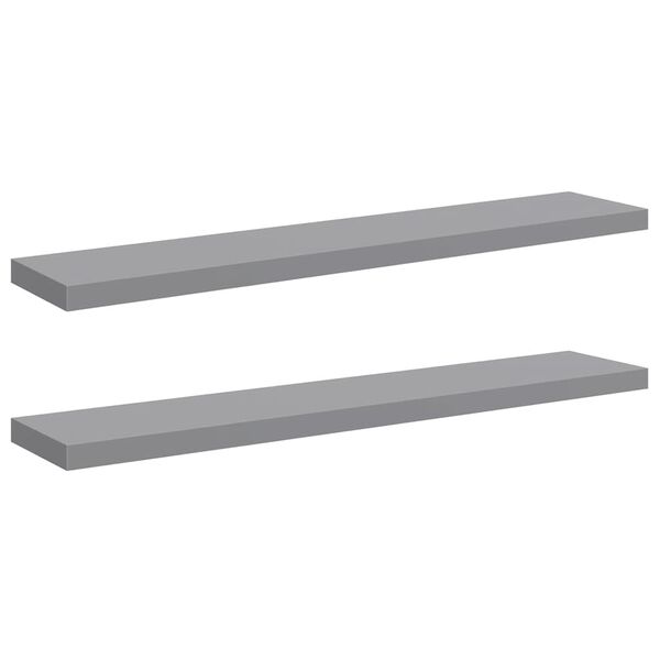 vidaXL Estantes flotantes de pared 2 uds MDF gris 120x23,5x3,8 cm