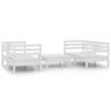 vidaXL Juego de muebles de jard&iacute;n 5 pzas madera maciza de pino blanco