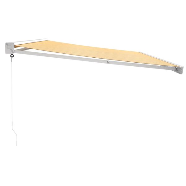 vidaXL Toldo retr&aacute;ctil aluminio y tela amarillo y blanco 5x3 m