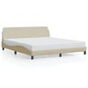 vidaXL Estructura de cama Dover tela color crema 180x200 cm