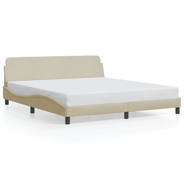 vidaXL Estructura de cama Dover tela color crema 180x200 cm