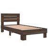 vidaXL Estructura cama madera ingenier&iacute;a metal marr&oacute;n roble 90x190 cm