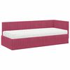 vidaXL Estructura de Cama Esquina con Colch&oacute;n 2 pcs Verde Terciopelo