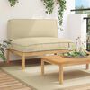 vidaXL Juego de Sof&aacute; Beige 120 x 92 x 69 cm Madera de Acacia S&oacute;lida