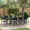 vidaXL Conjunto de Comedor de Jard&iacute;n 9 pcs Negro