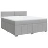 vidaXL Cama box spring con colch&oacute;n tela gris claro 180x200 cm