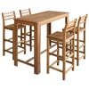 vidaXL Set mesa de bar y sillas 5 piezas de madera de acacia maciza