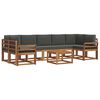 vidaXL Conjunto de sof&aacute;s de exterior 8 pcs Natural y Antracita