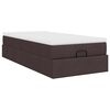 vidaXL Estructura cama otomana colch&oacute;n tela marr&oacute;n oscuro 90x190 cm