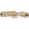 vidaXL Conjunto de sof&aacute;s de exterior con coj&iacute;n 8 pcs Natural y Beige