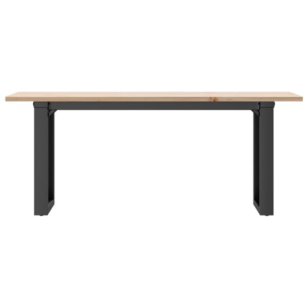 vidaXL Mesa de centro marco O madera maciza pino y acero 110x40x45 cm
