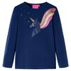 Camiseta infantil de manga larga azul marino 92