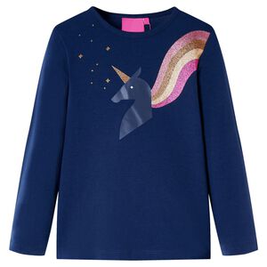 Camiseta infantil de manga larga azul marino 92