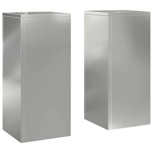 vidaXL Soporte de plantas 2 uds. Plateado 24 x 24 x 55 cm