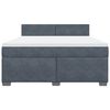 vidaXL Cama box spring con colch&oacute;n terciopelo gris oscuro 180x200 cm