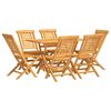 vidaXL Juego de comedor de jard&iacute;n 7 piezas madera maciza de teca