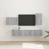 vidaXL Conjunto de mueble para TV de pared 4 pcs Gris Sonoma