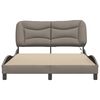 vidaXL Estructura de cama con LED sin colch&oacute;n Hvar tela gris taupe 120x200 cm