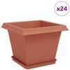 vidaXL Macetas 24 uds. Rojo Ladrillo Pl&aacute;stico