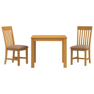 vidaXL Conjunto de comedor 3 uds. Gris Madera de Roble S&oacute;lido