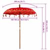 vidaXL Parasol Balinés Rojo 185 x 185 x 260 cm Algodón