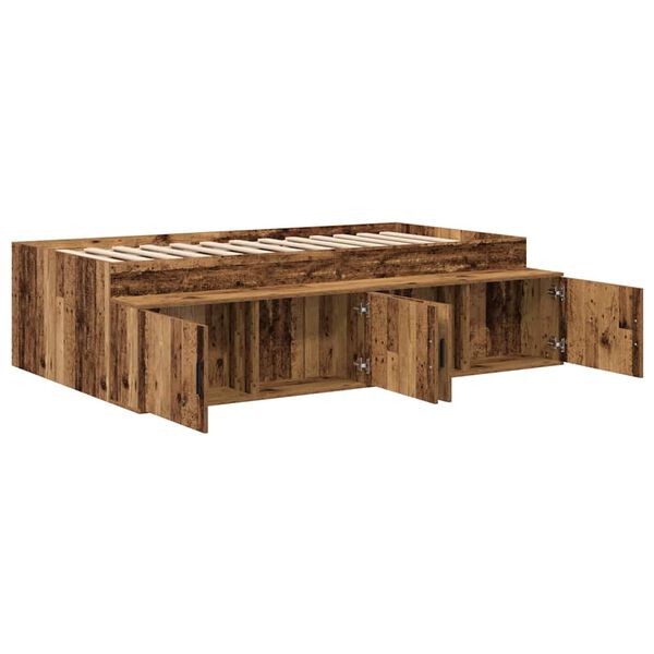 vidaXL Estructura de cama con caj&oacute;n Madera Vieja 90 x 200 cm