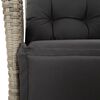 vidaXL Set comedor de jardín 3 pzas cojines ratán sintético gris claro