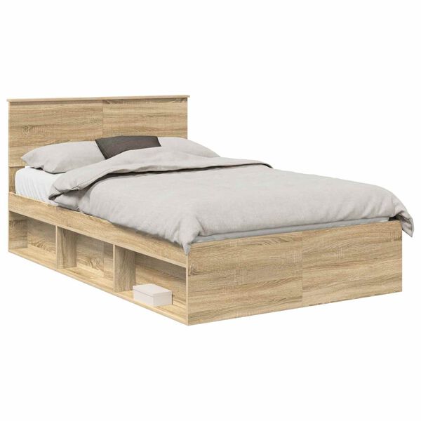 vidaXL Estructura de cama Sonoma 120 x 200 cm Madera de pino macizo