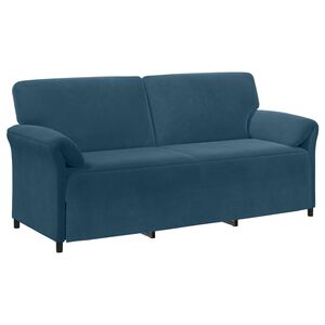 vidaXL Sof&aacute; de 3 plazas Azul 198 x 83 x 95 cm Terciopelo