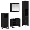 vidaXL Juego de muebles de ba&ntilde;o 4 uds. Roble Negro 65 x 33 x 60 cm