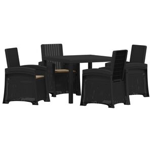 vidaXL Conjunto de Comedor de Jard&iacute;n 5 uds. Gris Antracita y Topo PP