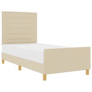 vidaXL Estructura de cama con cabecera Crema 100 x 200 cm tela