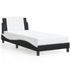 vidaXL Estructura de cama con LED sin colchón Zadar negro y blanco 90x190cm
