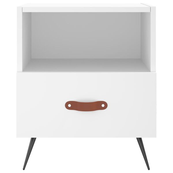 vidaXL Mesita de noche madera de ingenier&iacute;a blanco 40x35x47,5 cm