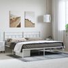 vidaXL Estructura cama sin colch&oacute;n con cabecero metal blanco 193x203cm