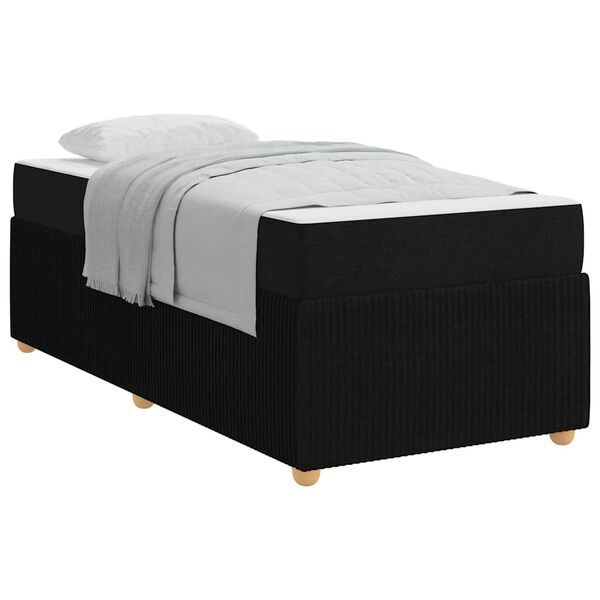 vidaXL Estructura de cama con colchón Negro 90 x 190 cm tela