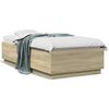 vidaXL Estructura cama con luces LED madera roble Sonoma 75x190 cm