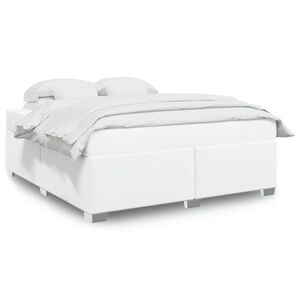 vidaXL Estructura de cama sin colch&oacute;n cuero sint&eacute;tico blanco 180x200cm