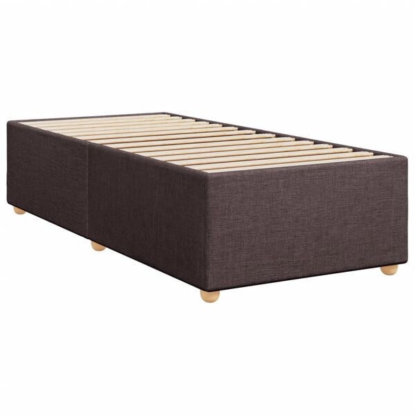 vidaXL Estructura de cama sin colch&oacute;n tela marr&oacute;n oscuro 80x200 cm