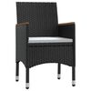 vidaXL Juego de comedor de jardín 5 piezas con cojines negro