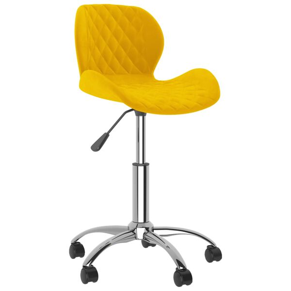 vidaXL Silla de comedor giratoria de terciopelo amarillo mostaza