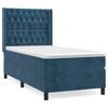vidaXL Cama box spring con colch&oacute;n terciopelo azul oscuro 90x190 cm