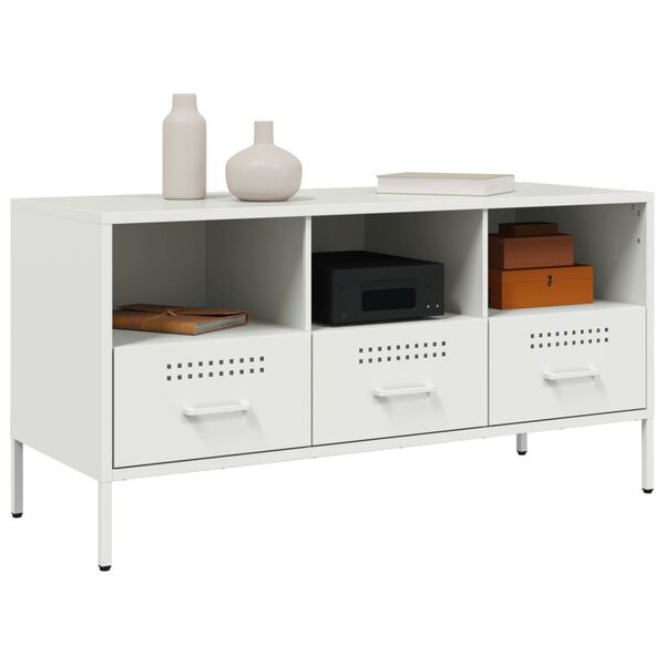 vidaXL Mueble para TV acero blanco 100,5x39x50,5 cm