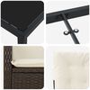vidaXL Conjunto de Comedor de Jard&iacute;n 5 pcs Marr&oacute;n rat&aacute;n sint&eacute;tico