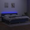 vidaXL Cama box spring con colch&oacute;n y LED tela azul 200x200 cm