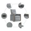 vidaXL Sill&oacute;n reclinable de tela gris claro