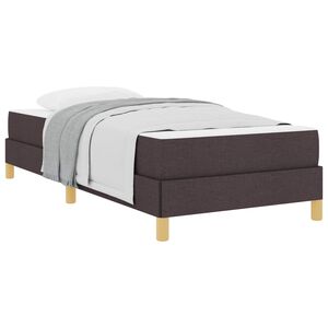 vidaXL Cama tipo Box Spring con colch&oacute;n Marr&oacute;n Oscuro 90 x 190 cm tela