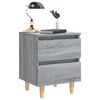 vidaXL Mesita de noche patas de madera maciza gris Sonoma 40x35x50 cm