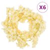 vidaXL Guirnaldas de flores 6 uds champagne 180 cm